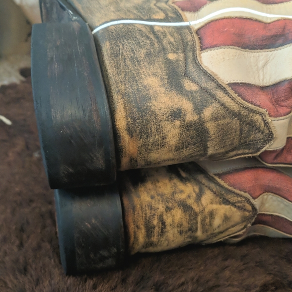 DAN POST DP3914 "Betsy" American Flag cowgirl western boots square toe sz 8.5 - Picture 15 of 16